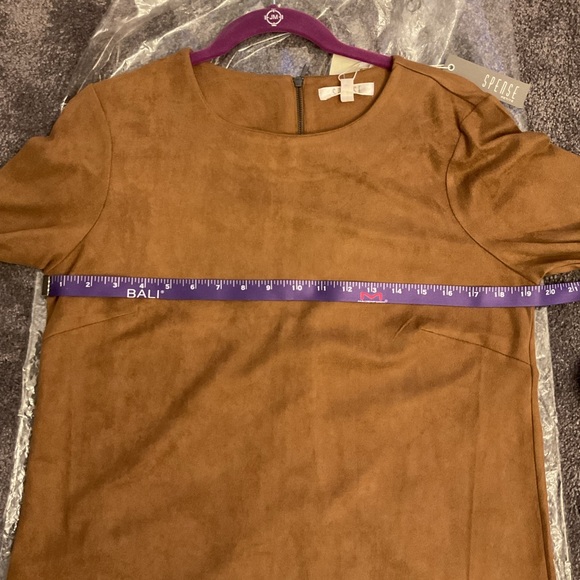 Caramel Faux Suede Dress - Picture 4 of 5